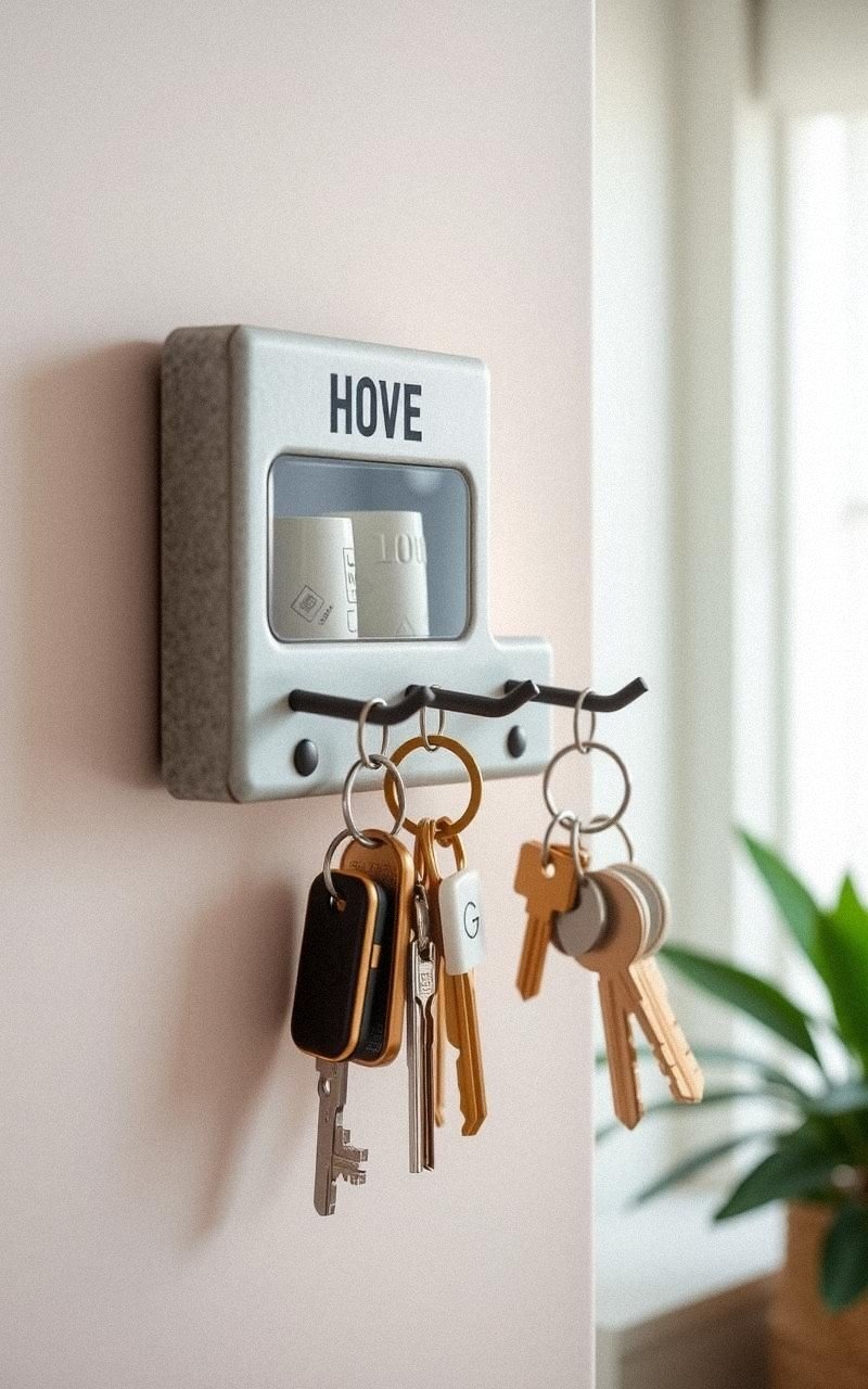 DIY Concrete Key Holders With Embedded Hooks