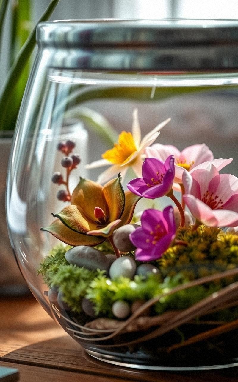 Build Decorative Pressed Flower Terrariums