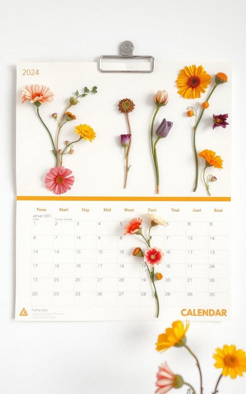 Make Elegant Pressed Flower Wall Calendars