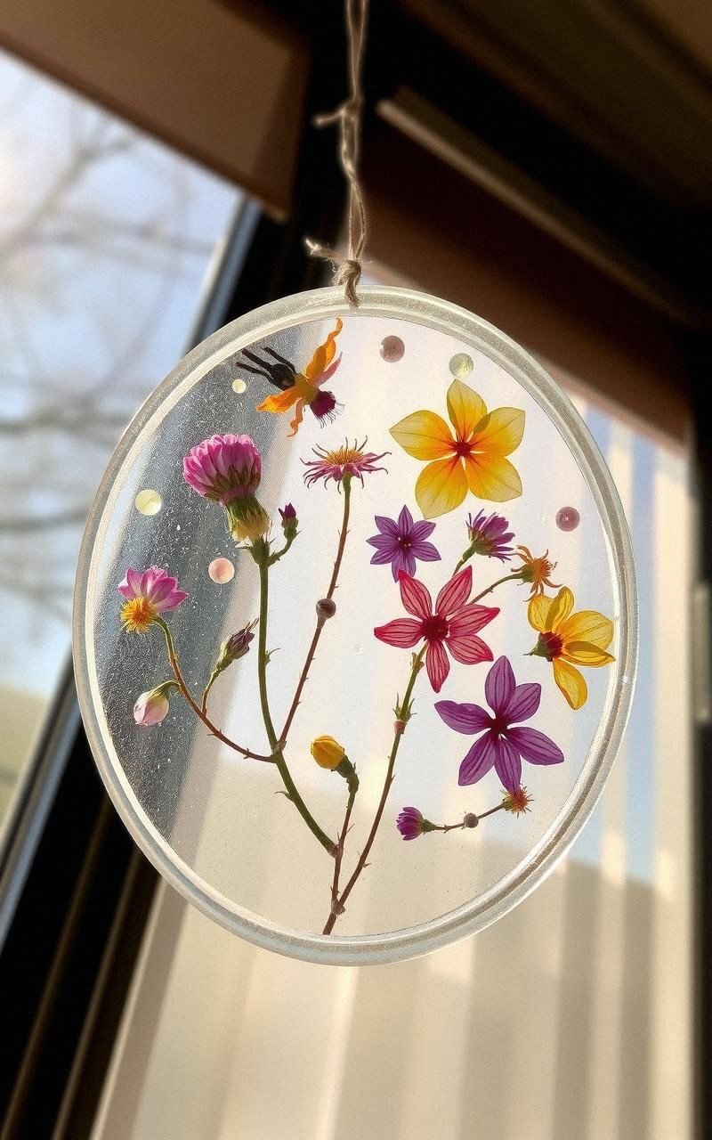 Pressed Flower Suncatcher Using Clear Resin