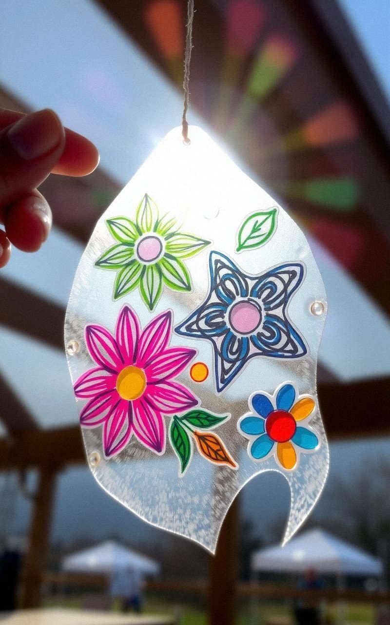 Suncatcher Using Transparent Plastic and Sharpie Markers