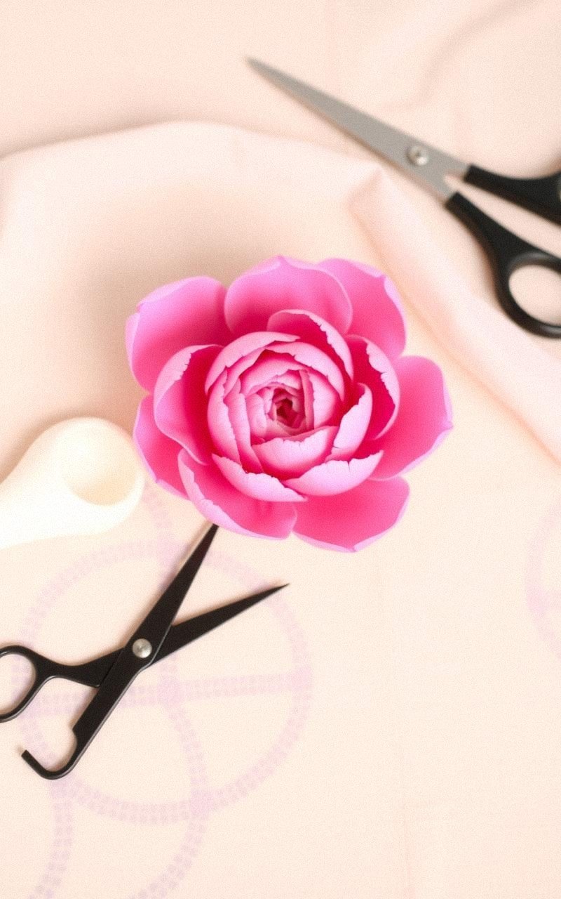 Layered Felt Peony With Textured Petals