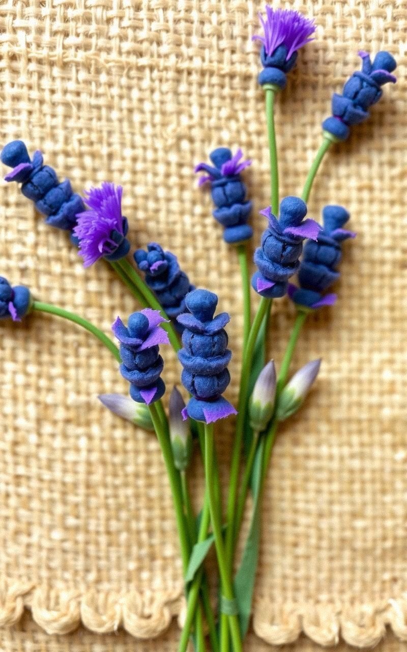 Rustic Felt Lavender Sprigs For Natural Charm