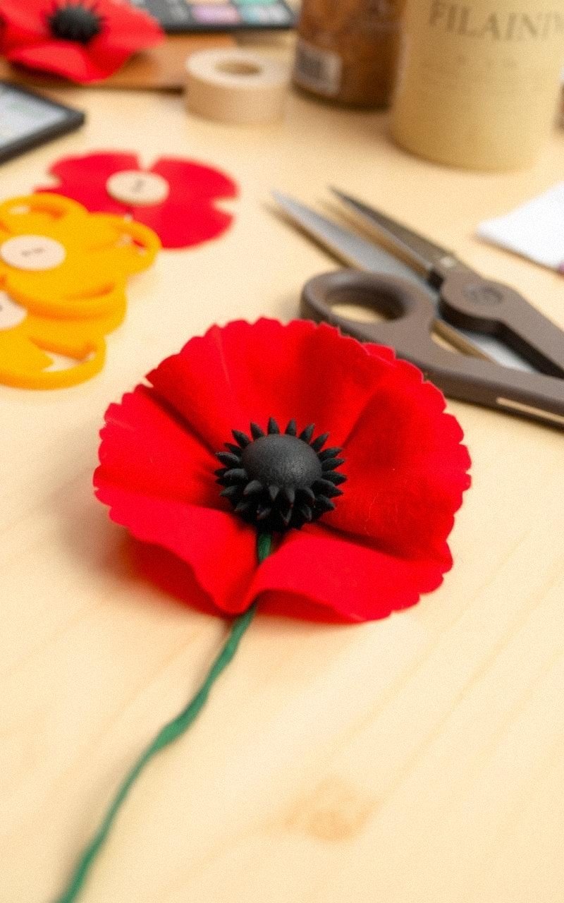 Whimsical Felt Poppy With Delicate Details