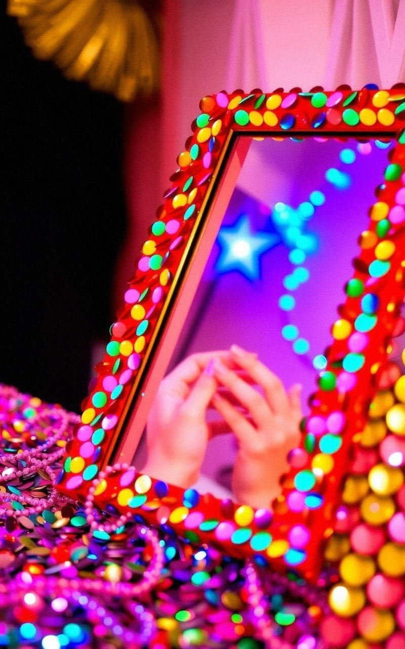 Miroir Avec Cadre En Paillettes Pour Un Éclat Festif