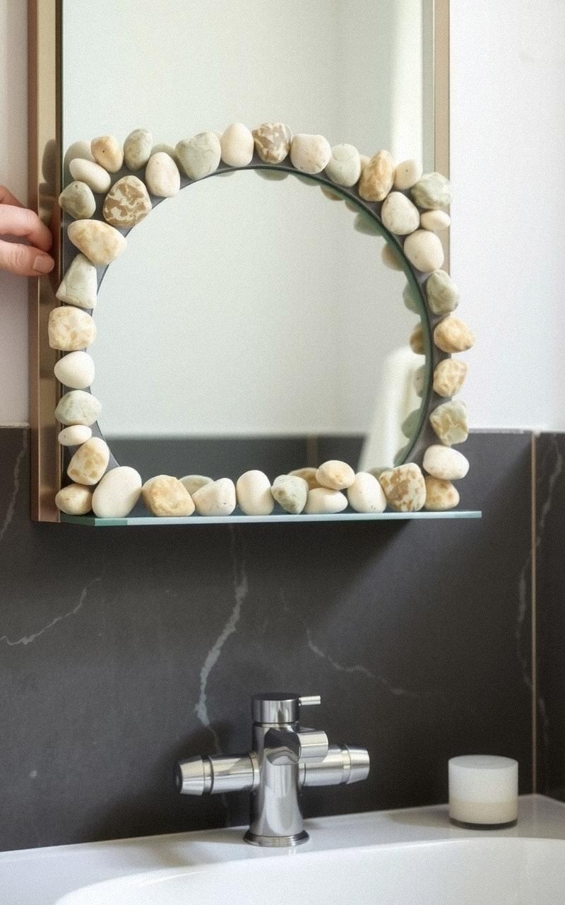 Miroir Avec Cadre De Petites Pierres Collées