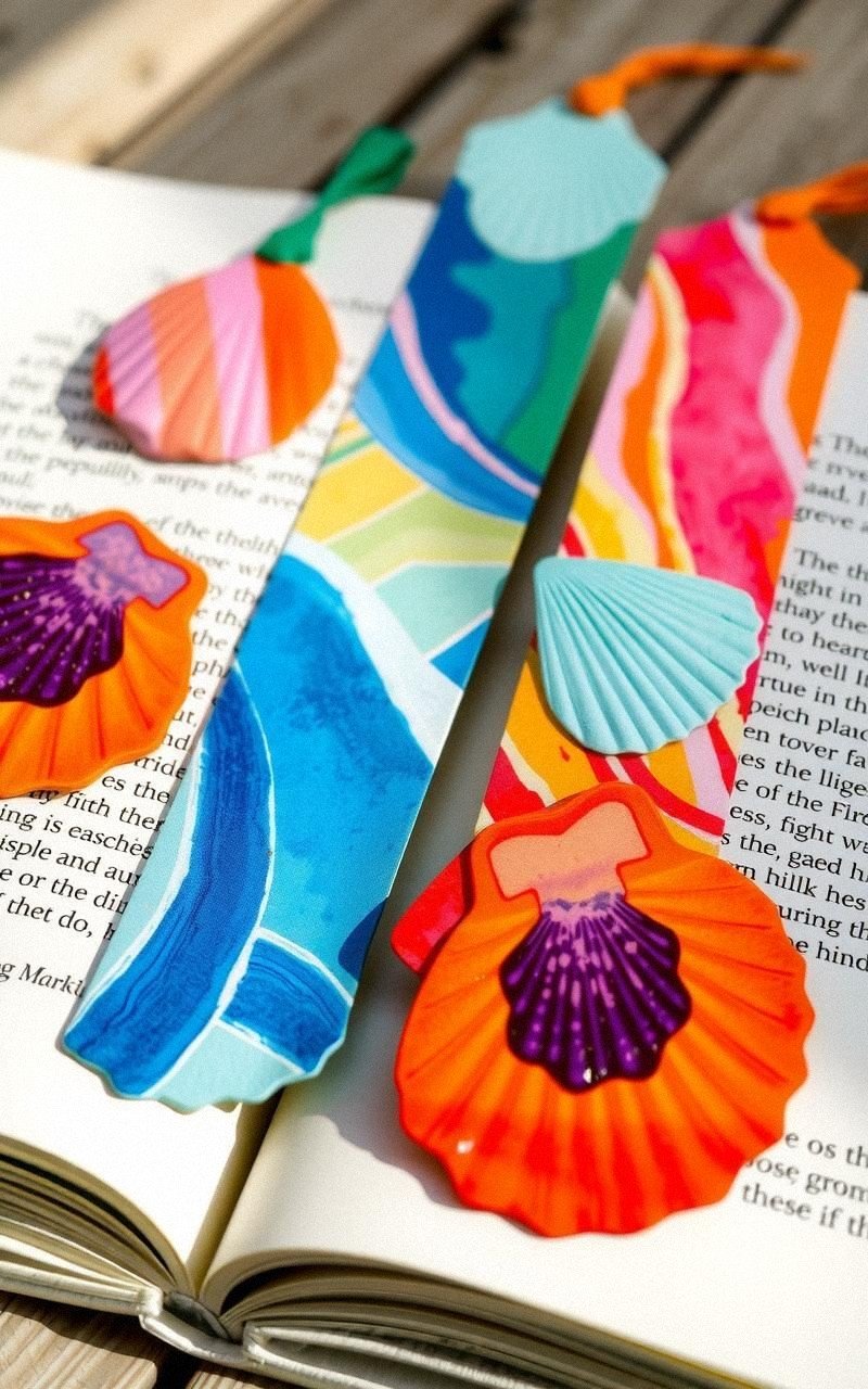 Marcapáginas Conchas Marinas Pintadas