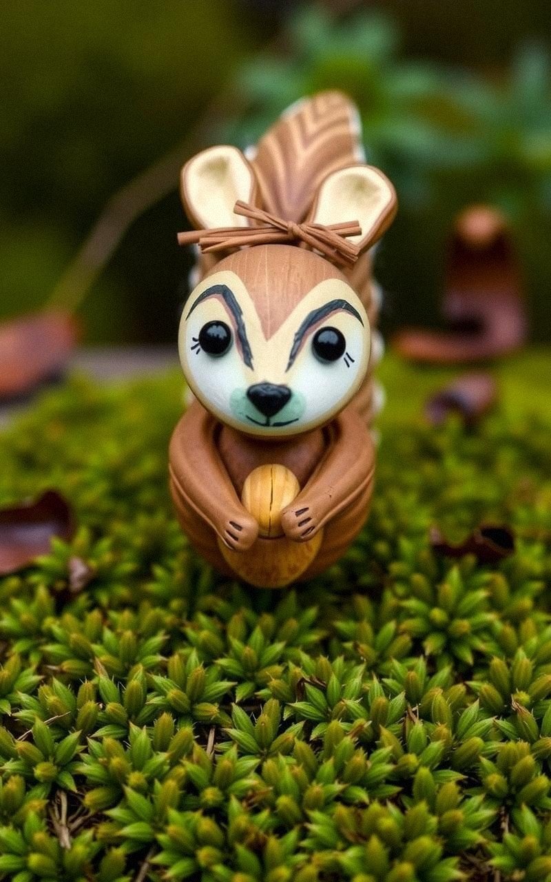 Construye Una Ardilla Tierno Con Piñas y Nueces