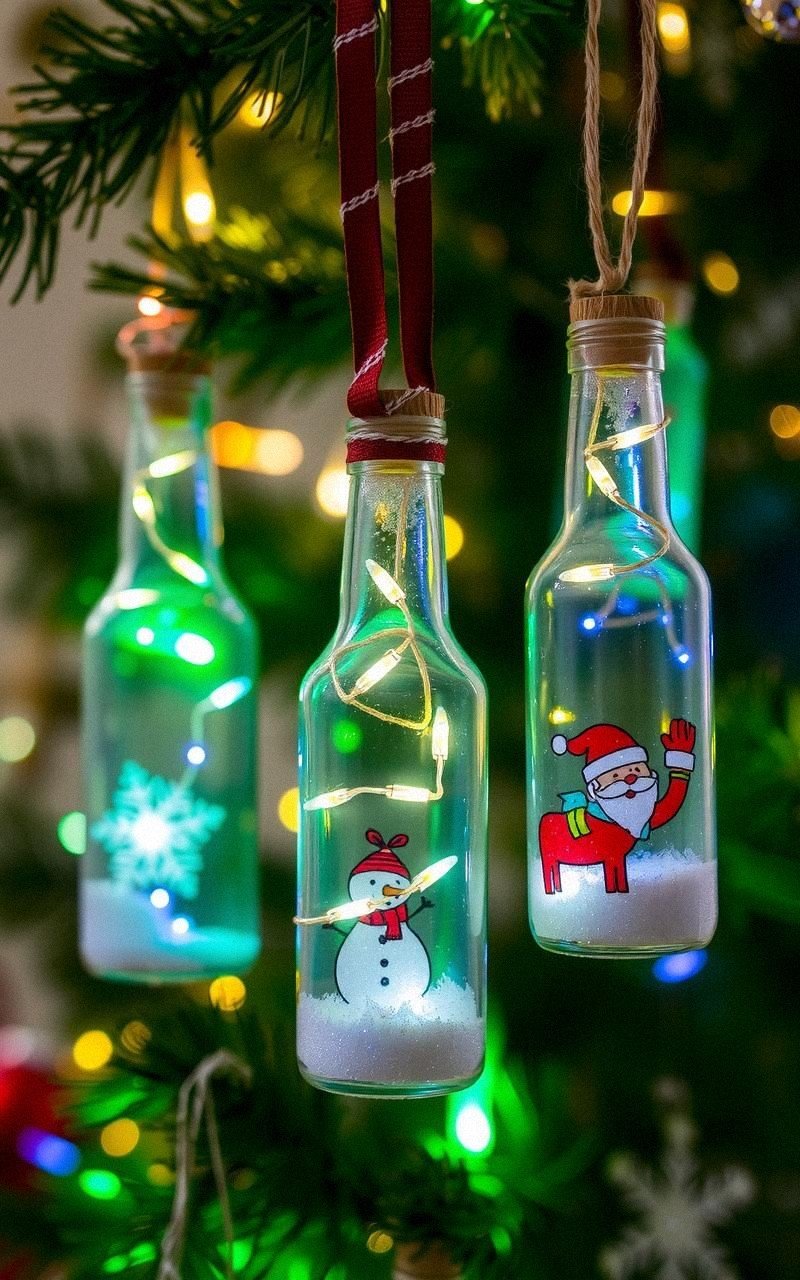 Adornos Navideños Hechos Con Botellas De Vidrio