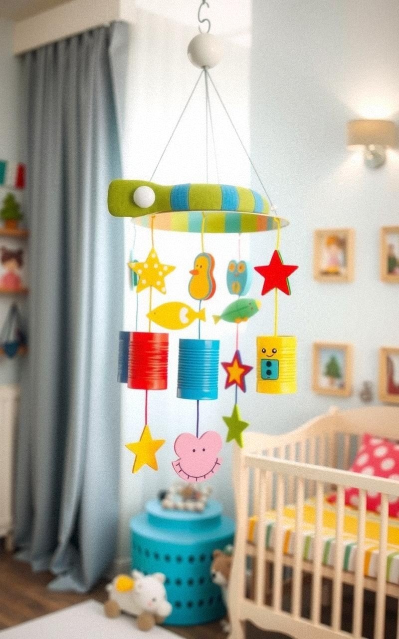 Móvil Decorativo Para Niños Con Latas Reutilizadas