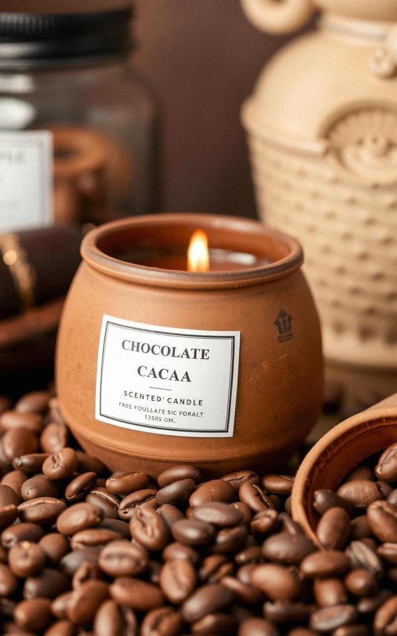 Bougie Parfumée au Cacao pour Douceur et Chaleur