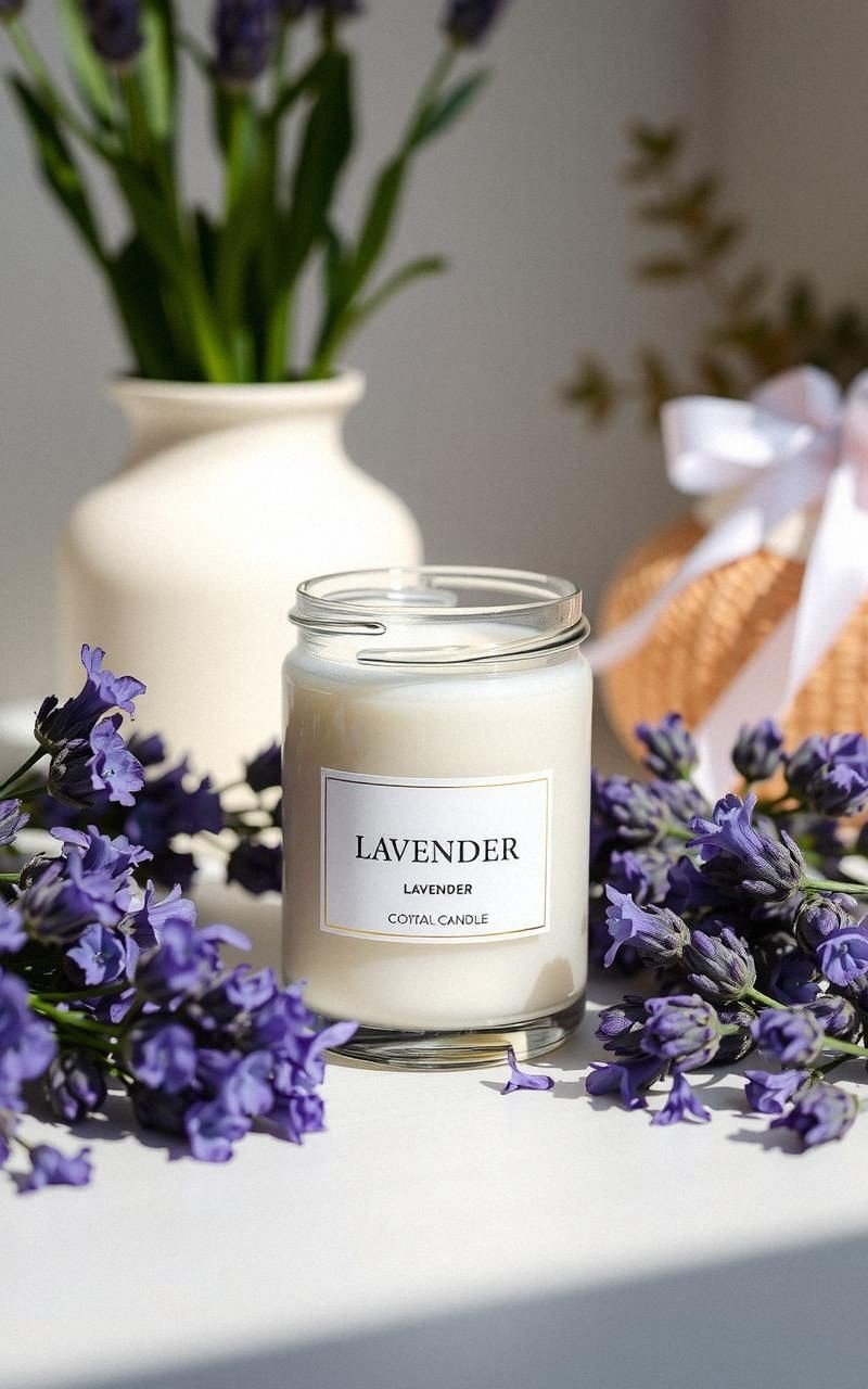 Bougie Parfumée à la Lavande pour la Relaxation