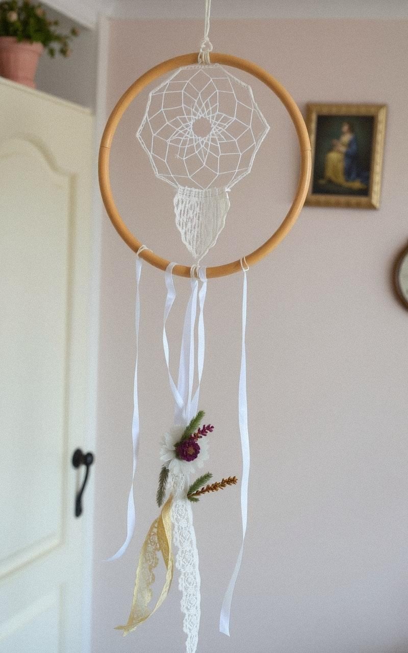 Atrapasueños con Encaje para un Toque Romántico