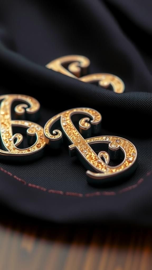 Aimant Monogramme En Résine Aux Finitions Métallisées