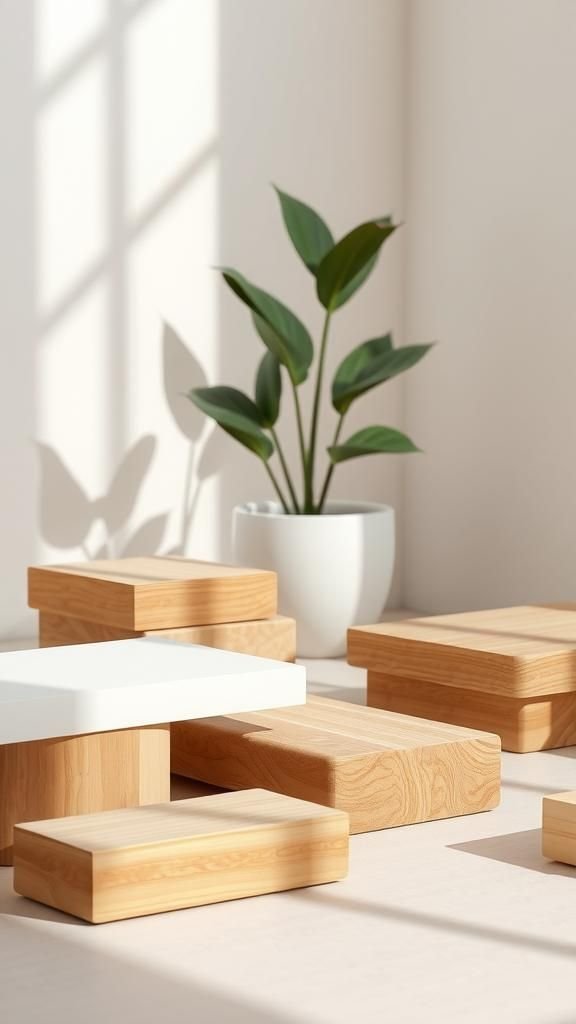 Banderines De Madera Pintada Con Estilo Nórdico Minimalista