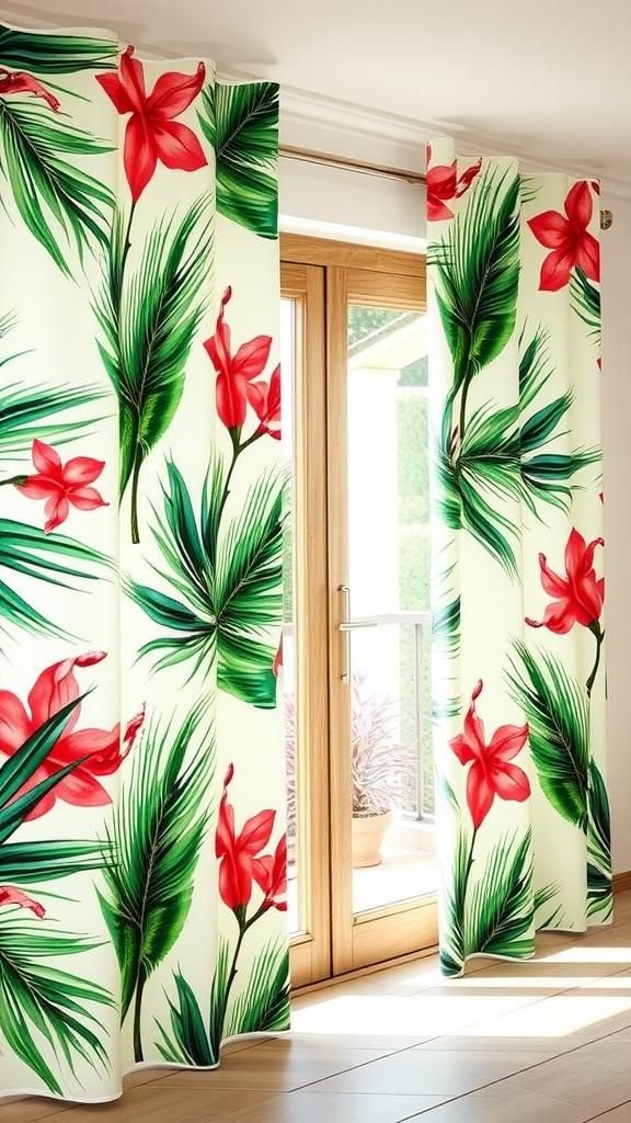 Banderines De Tela Estampada Con Estilo Tropical