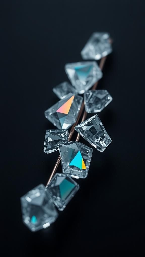 Barrette Effet Verre Brisé Moderne Et Scintillant