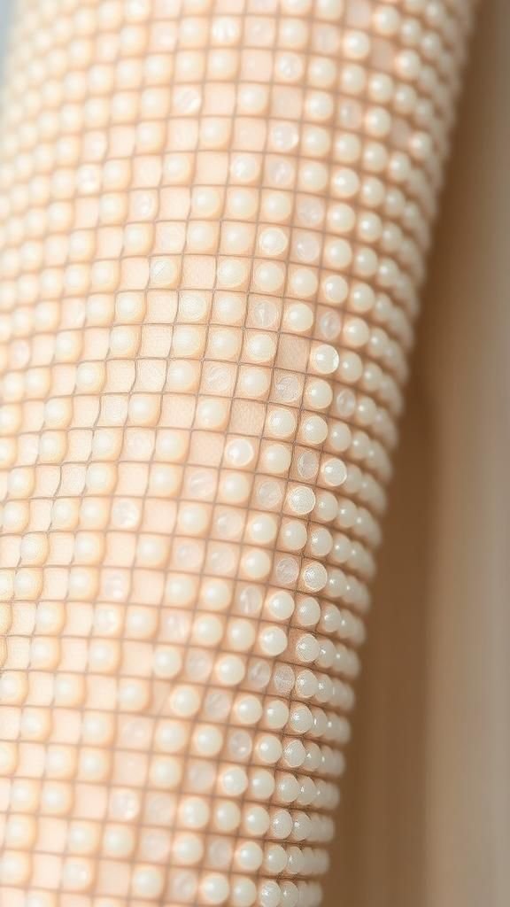 Bordado De Manga Larga Con Rejilla De Pequeñas Cuentas