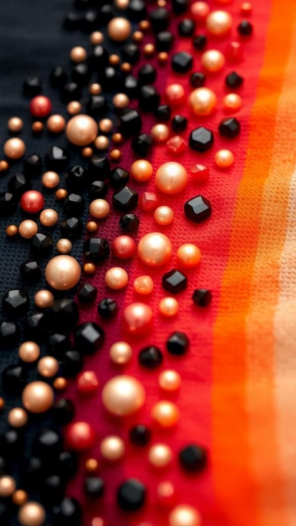 Bordado Ombre De Pedrería Con Degradado De Color