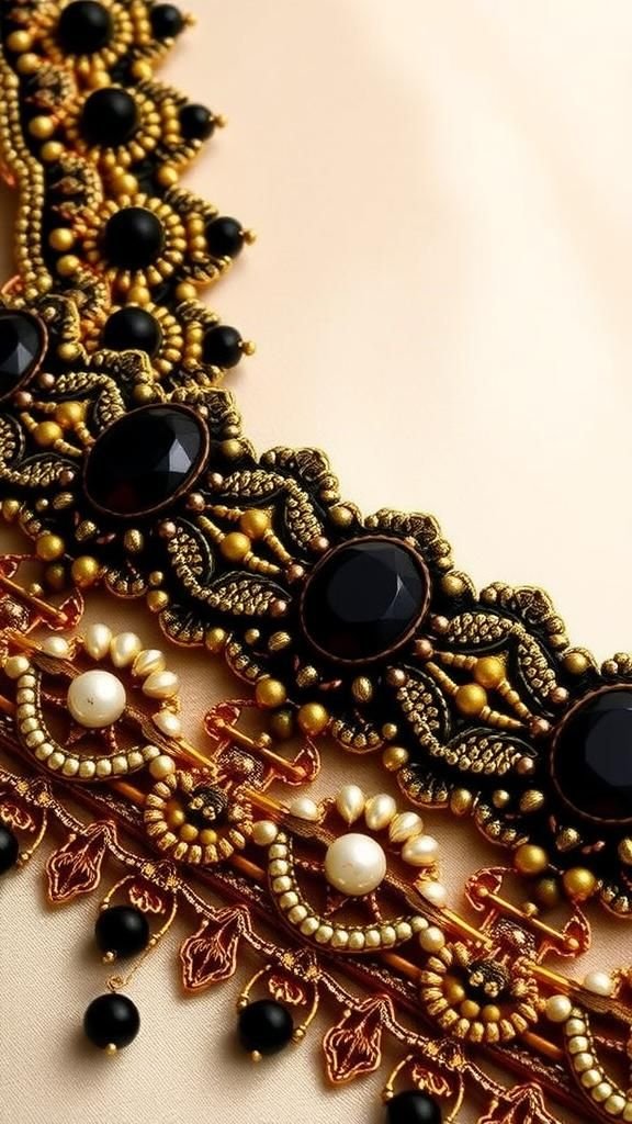 Cinturón Joya Con Filigrana De Pedrería y Hilos