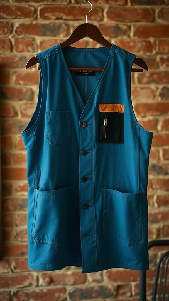 Veste De Travail Patchs Réparés Noms De Lieux Brodés