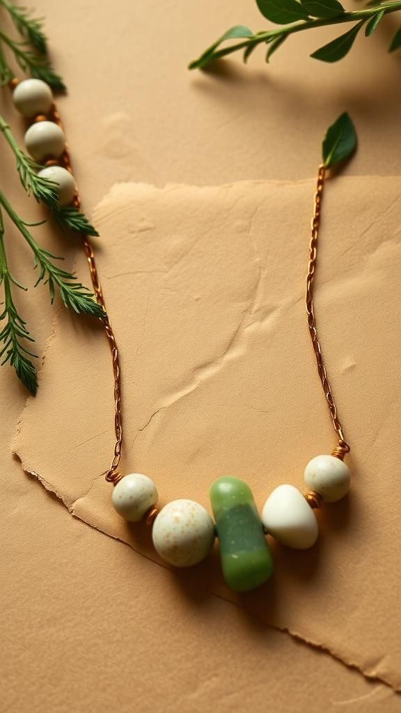 Collier Bohème Avec Perles Terreuses Et Breloques Authentiques