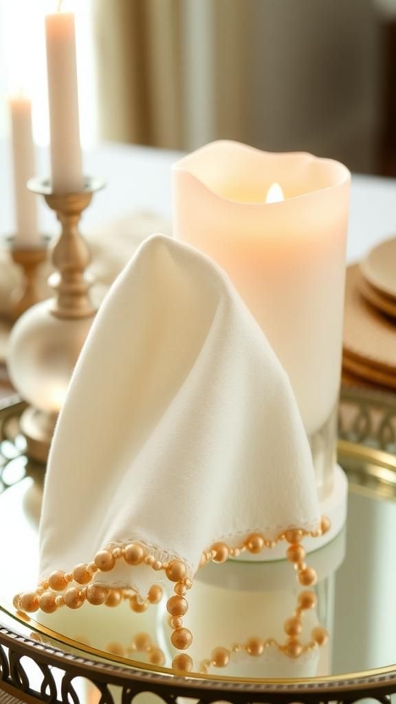 Beaded Blanket Edge With Glass Seed Highlights