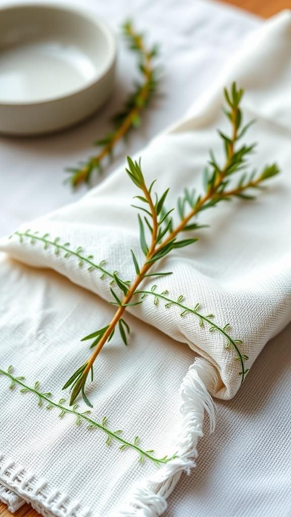 Chain Stitch Vine Border With Tiny Leaves