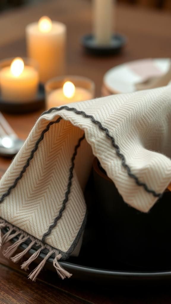 Two-Tone Herringbone Edge With Corset Look