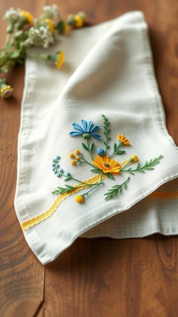 Wildflower Meadow Edge With Mixed Stitch Textures