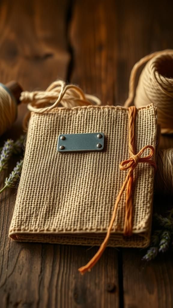 Rustic Burlap Farmhouse Notebook