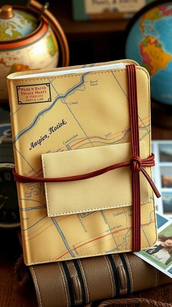 Vintage Map Print Travel Memories Book