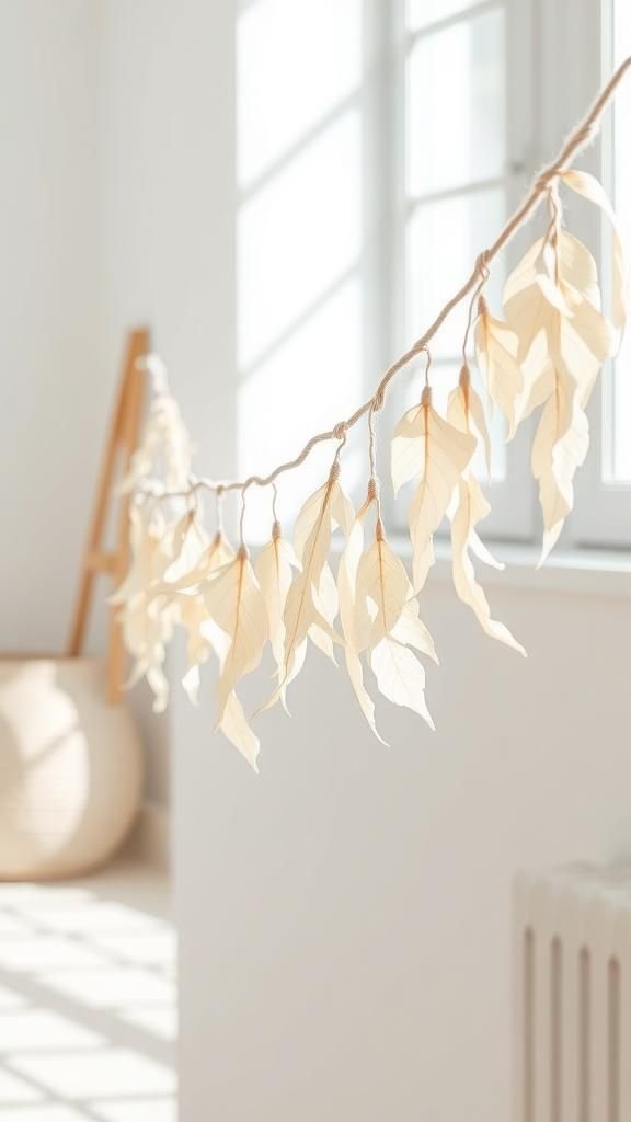 Guirnalda De Hojas Blanqueadas Para Estilo Nórdico