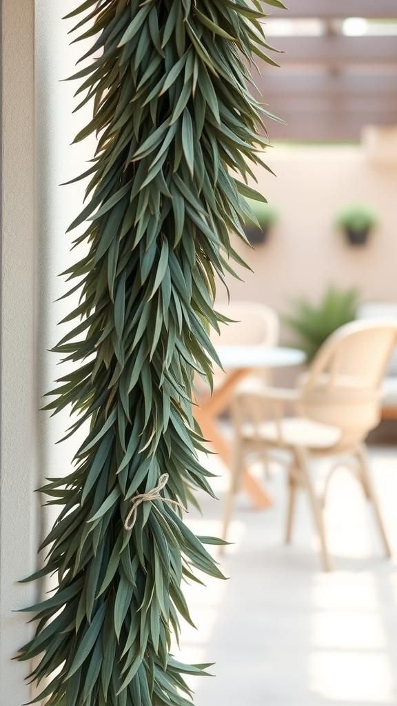 Guirnalda De Hojas De Ciprés Con Aire Mediterráneo