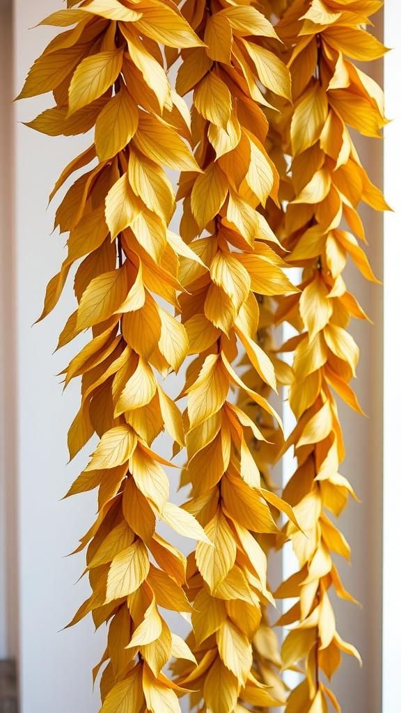 Guirnalda Vertical De Hojas En Cascada Natural