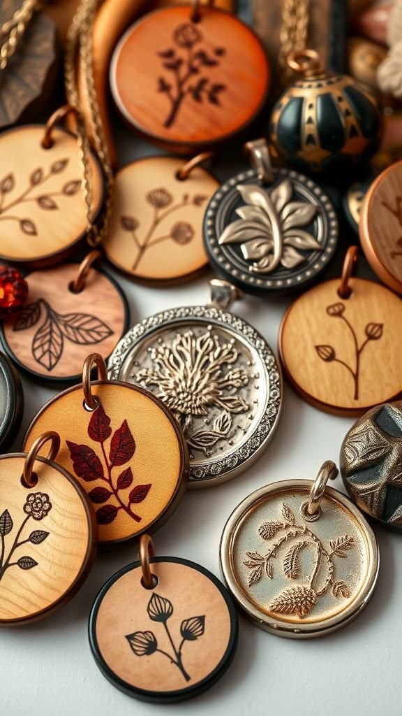 Pendentifs Et Médaillons Miniatures Aux Veines Apparentes