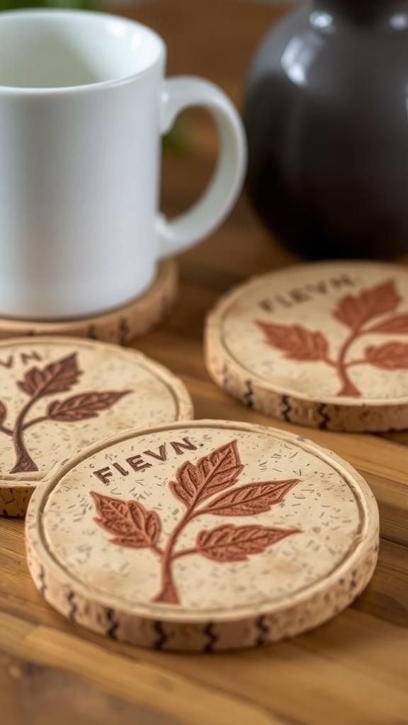 Sous-Verres En Liège Aux Empreintes Naturelles