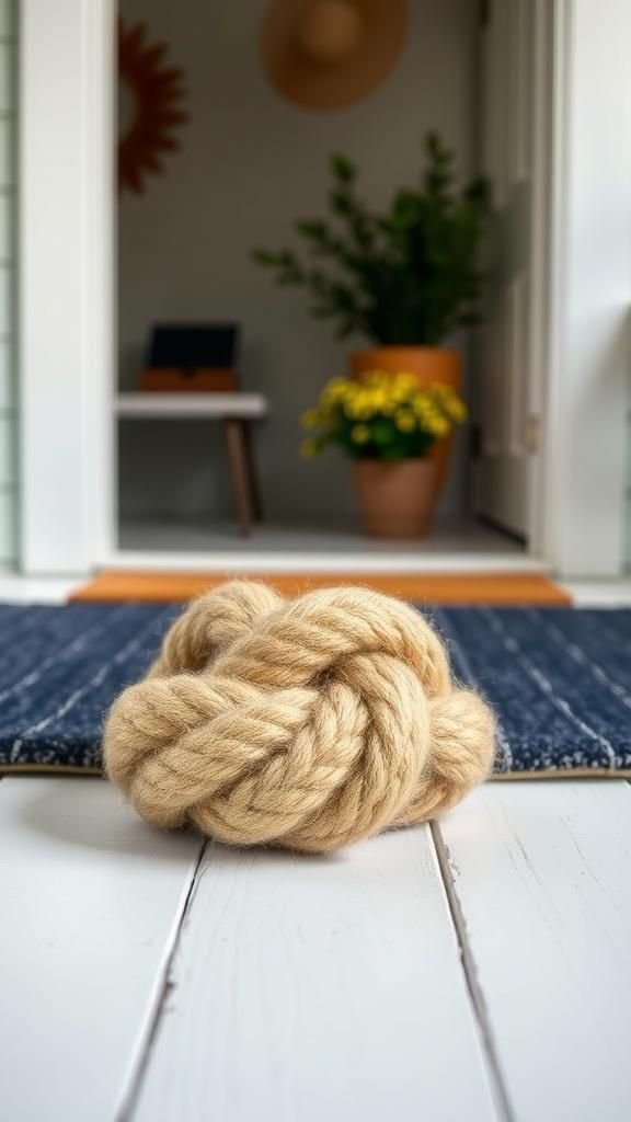 Coastal Knot Doorstop With Maritime Flair