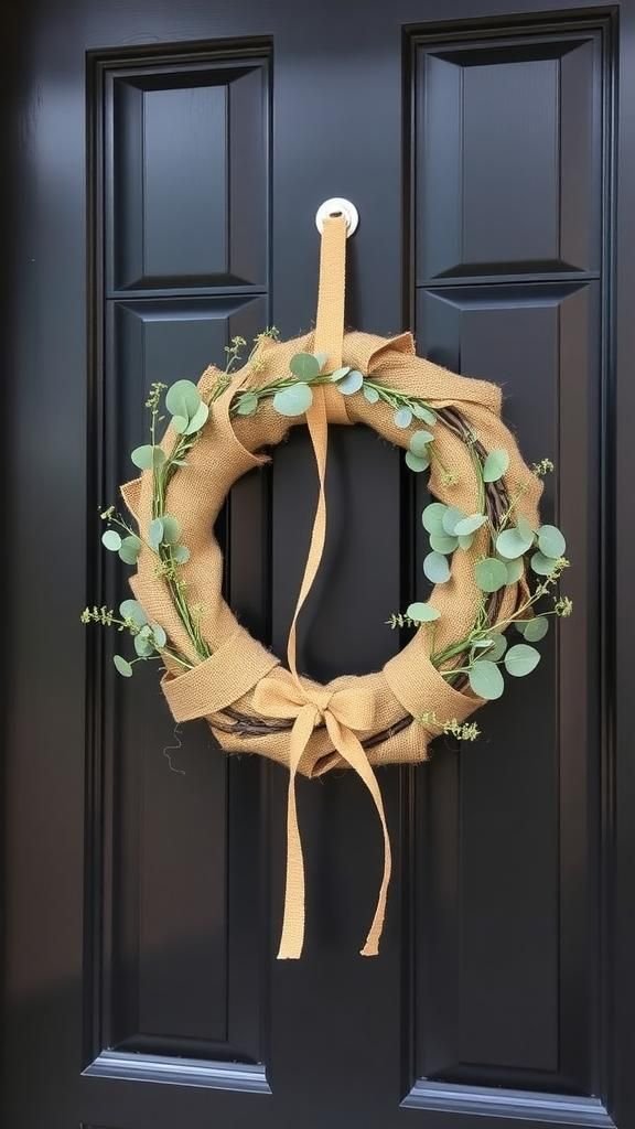 Jute Rope Wreath With Seasonal Greenery