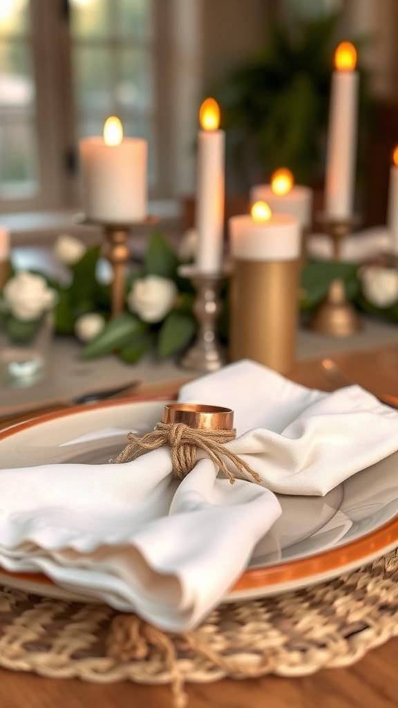 Rope Napkin Rings With Copper Details