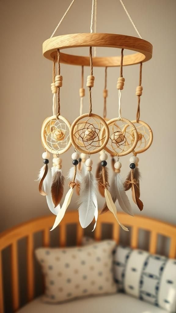 Móvil Con Mini Atrapasueños En Estilo Boho