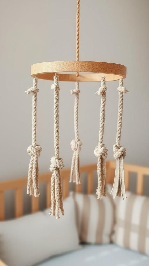 Móvil Marinero Boho Con Nudos Decorativos Naturales