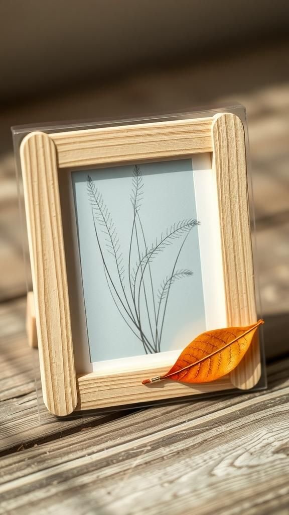 Marco Con Hoja Preservada Para Toque Natural