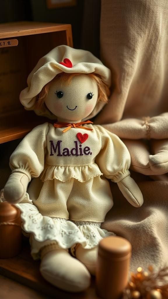 Muñeca De Tela Heredada Con Detalles Personalizados