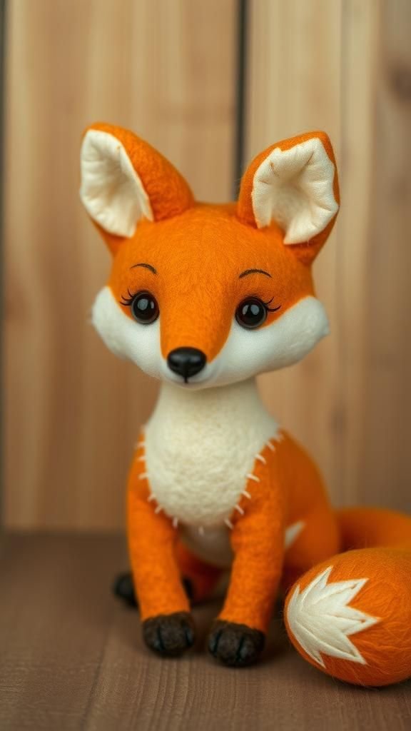 Zorro Kawaii De Fieltro Con Cola Esponjosa