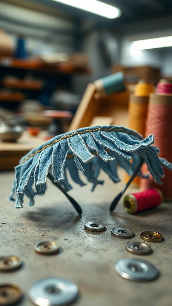 Denim Fringe Headband With Casual Weekend Energy