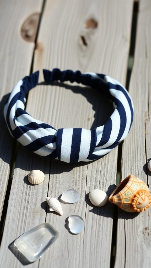 Nautical Stripe Knot Headband For Seaside Days