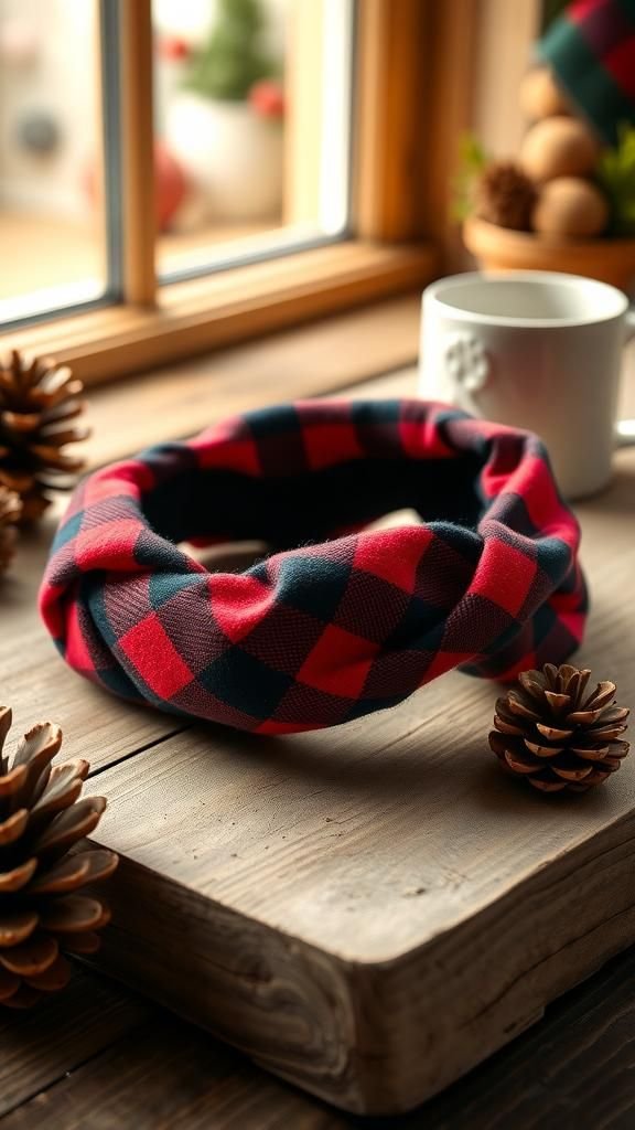 Plaid Flannel Cozy Headband For Cooler Days