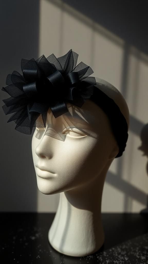 Ruffled Tulle Statement Headband With Light Volume