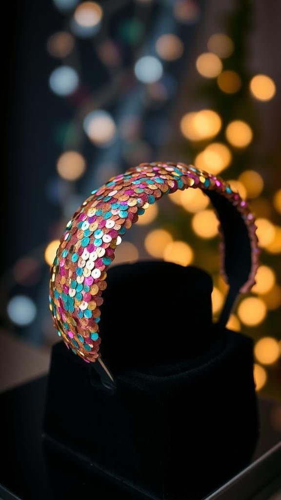 Sequin Party Headband With Subtle Stretch Base